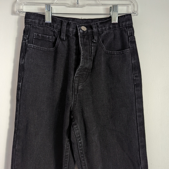 PRINCESS POLLY High Rise Raw Hem Distressed Black Jeans Size 0 - Picture 4 of 12